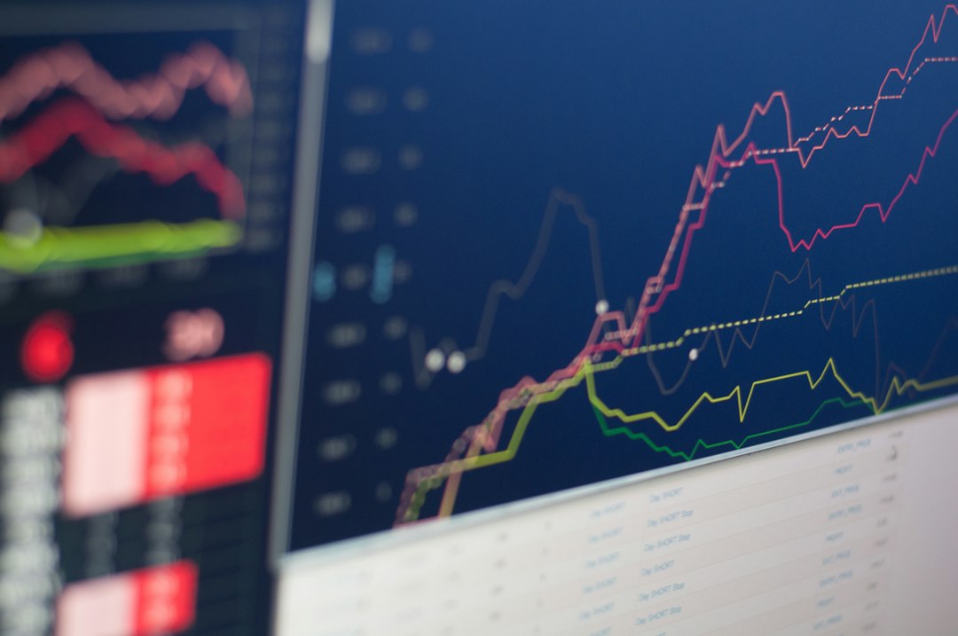 Stock charts on screen during a trading session