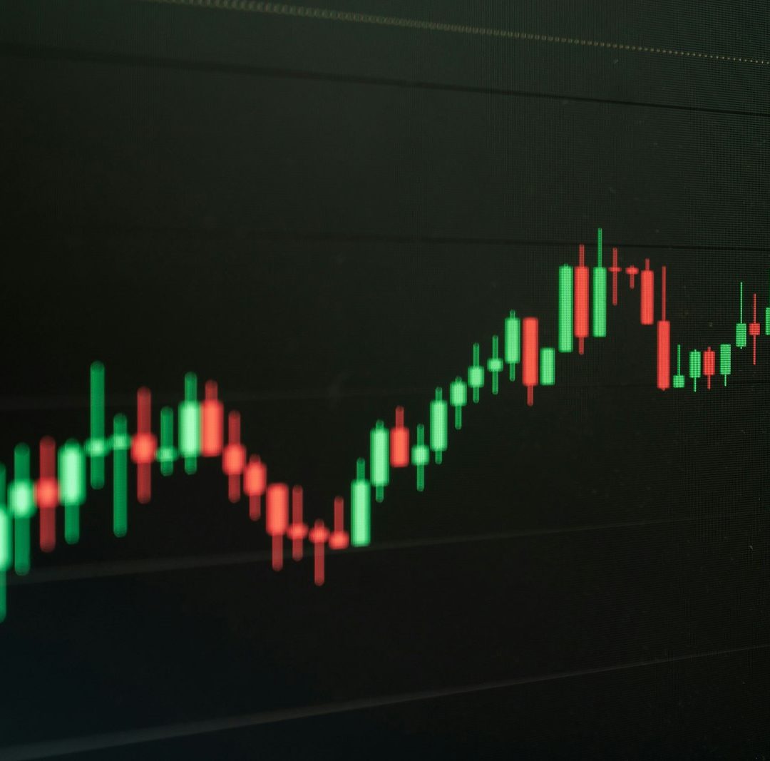 Stock chart trending upward
